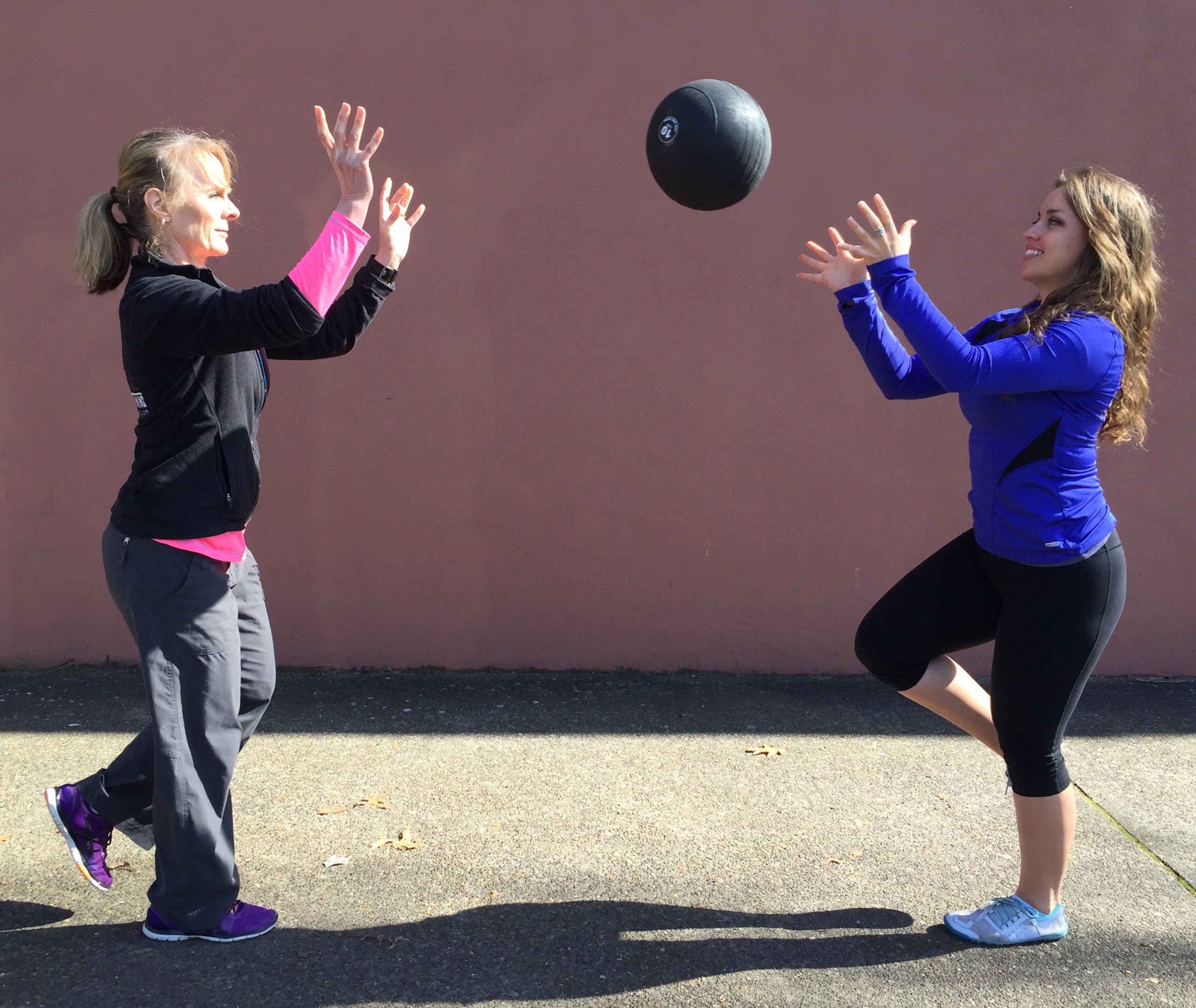 Medicine Ball Pass with a Squat - Personal Trainers, Exercise